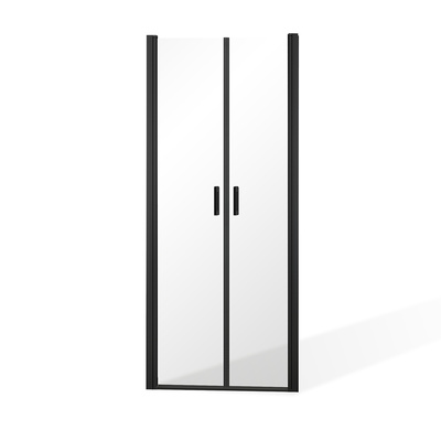 Dvoukřídlé sprchové dveře BADEN BLACK II pro instalaci do niky
